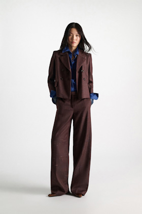 Dorothee Schumacher Boxy blazer in virgin wool cinnamon tweed