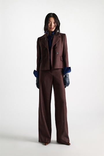 Dorothee Schumacher Boxy blazer in virgin wool cinnamon tweed