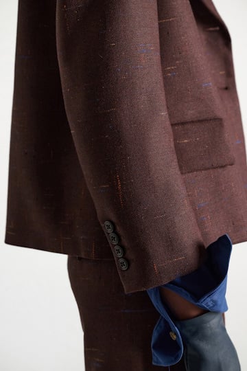 Dorothee Schumacher Boxy blazer in virgin wool cinnamon tweed