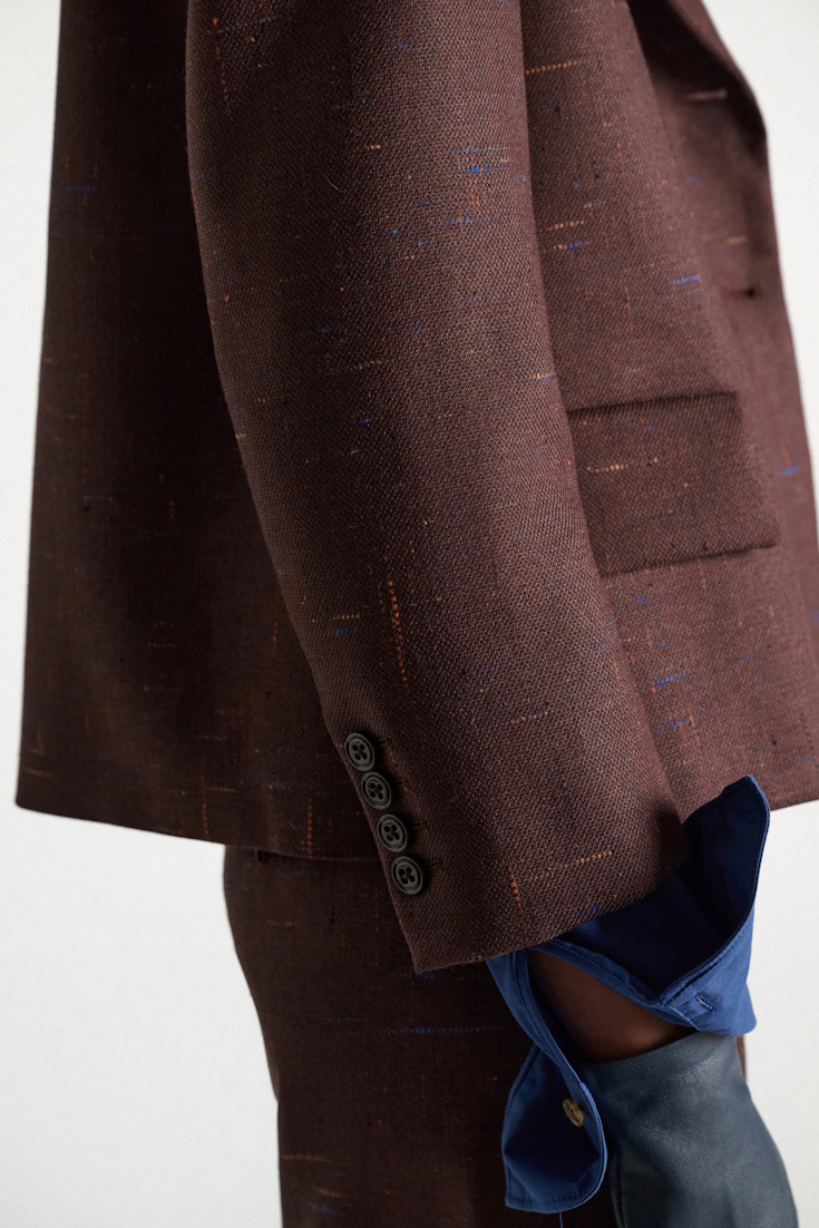 Dorothee Schumacher Boxy blazer in virgin wool cinnamon tweed