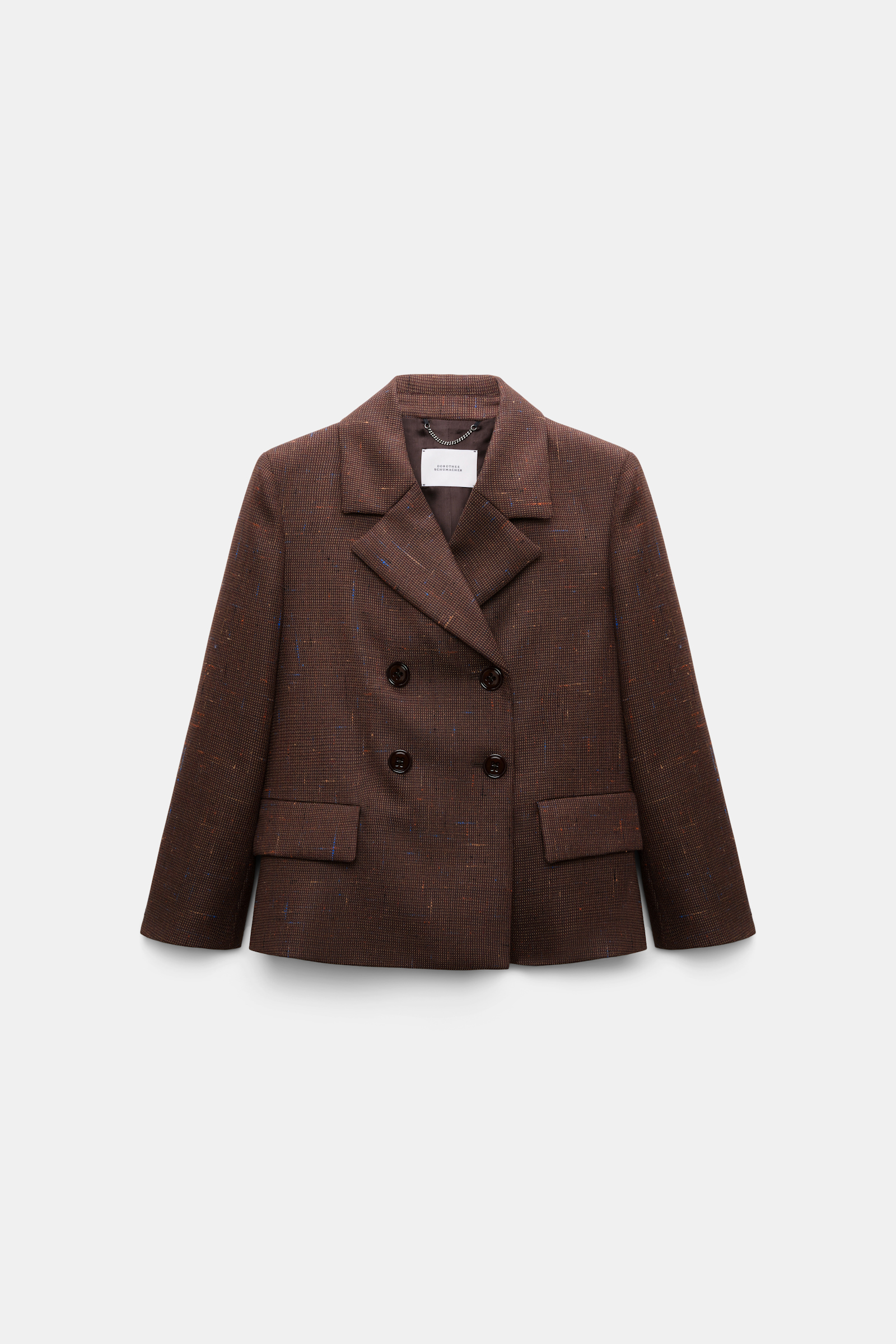 Dorothee Schumacher Boxy blazer in virgin wool cinnamon tweed