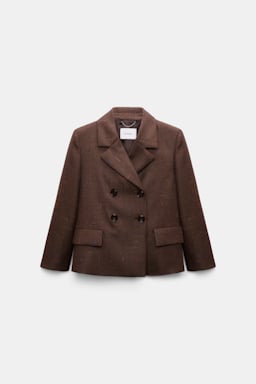 Dorothee Schumacher Boxy blazer in virgin wool cinnamon tweed