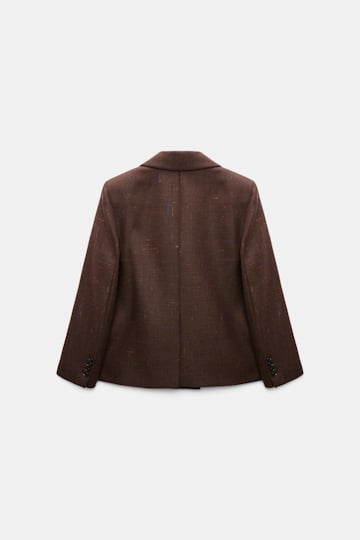 Dorothee Schumacher Boxy blazer in virgin wool cinnamon tweed