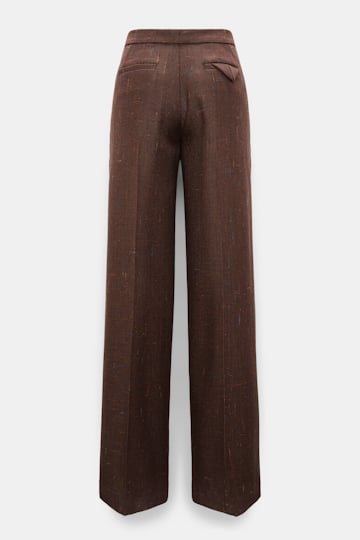 Dorothee Schumacher Wide leg pants in virgin wool cinnamon tweed