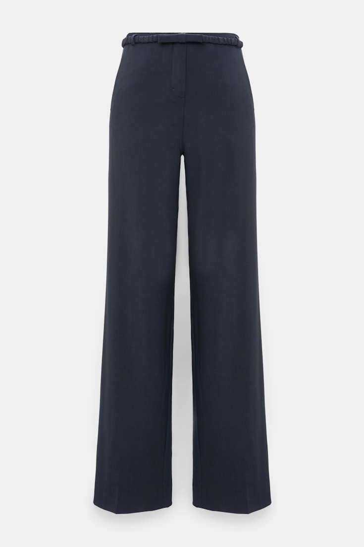 Dorothee Schumacher Wide leg virgin wool pants midnight navy