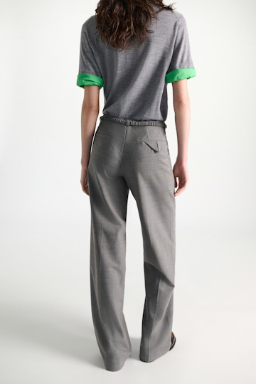 Dorothee Schumacher Wide leg virgin wool pants grey melange