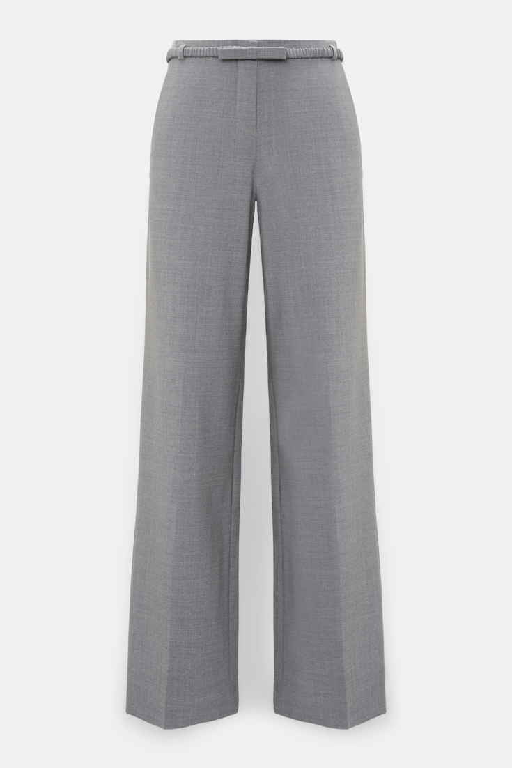 Dorothee Schumacher Wide leg virgin wool pants grey melange
