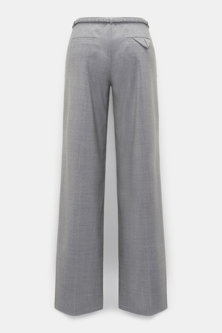 Dorothee Schumacher Wide leg virgin wool pants grey melange