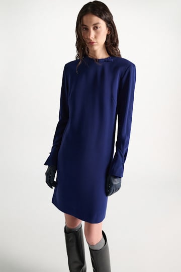 Dorothee Schumacher Kurzes Shiftkleid aus japanischem Crêpe ocean blue
