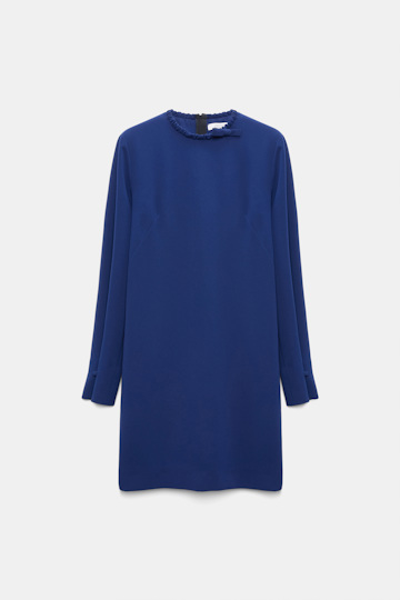 Dorothee Schumacher Kurzes Shiftkleid aus japanischem Crêpe ocean blue