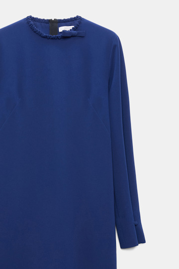 Dorothee Schumacher Kurzes Shiftkleid aus japanischem Crêpe ocean blue