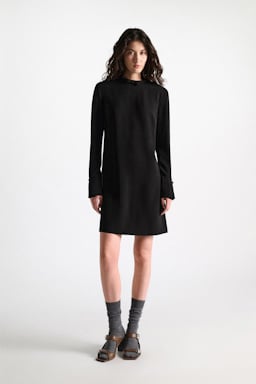 Dorothee Schumacher Kurzes Shiftkleid aus japanischem Crêpe black