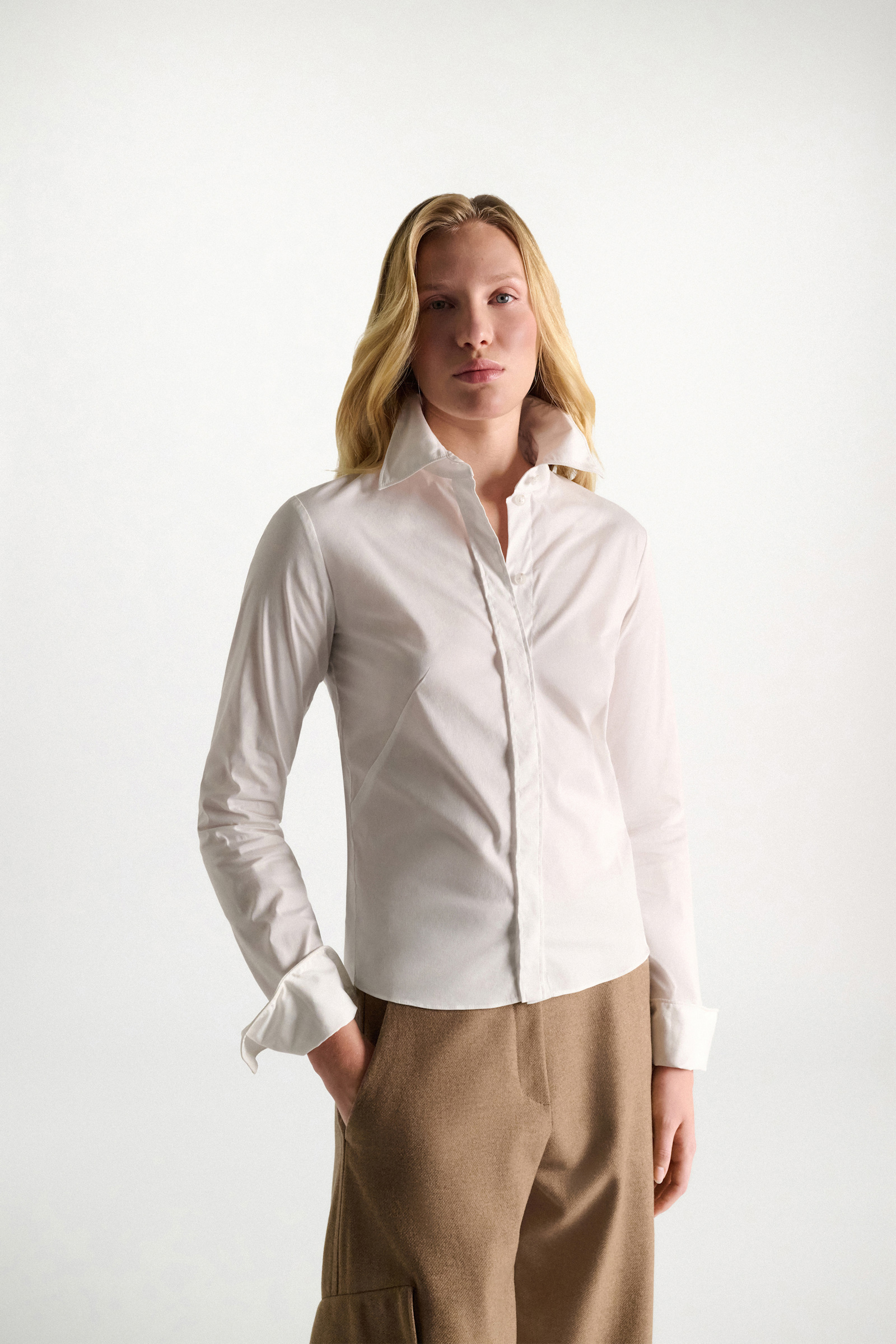 Dorothee Schumacher Bluse aus Easycare Popeline mit hohem Stretchanteil pure white