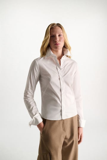 Dorothee Schumacher Bluse aus Easycare Popeline mit hohem Stretchanteil pure white