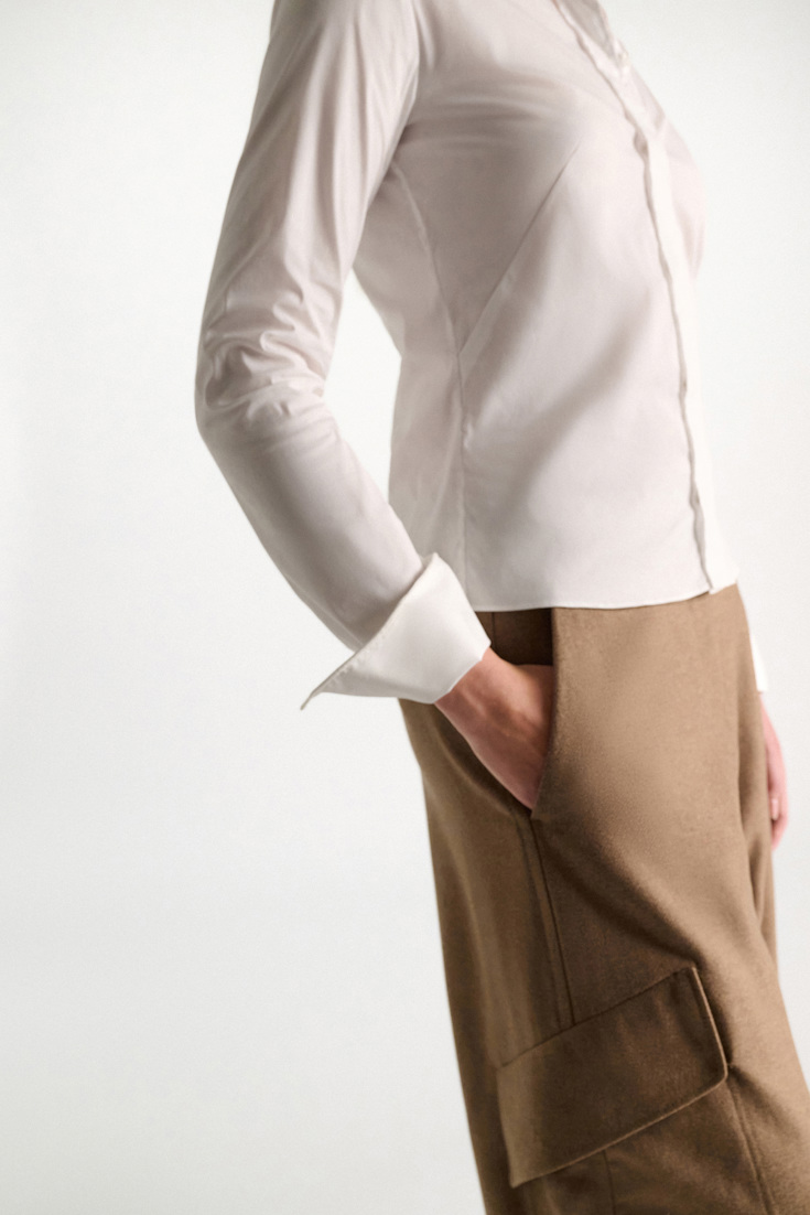 Dorothee Schumacher Bluse aus Easycare Popeline mit hohem Stretchanteil pure white