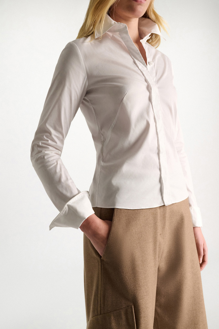 Dorothee Schumacher Bluse aus Easycare Popeline mit hohem Stretchanteil pure white