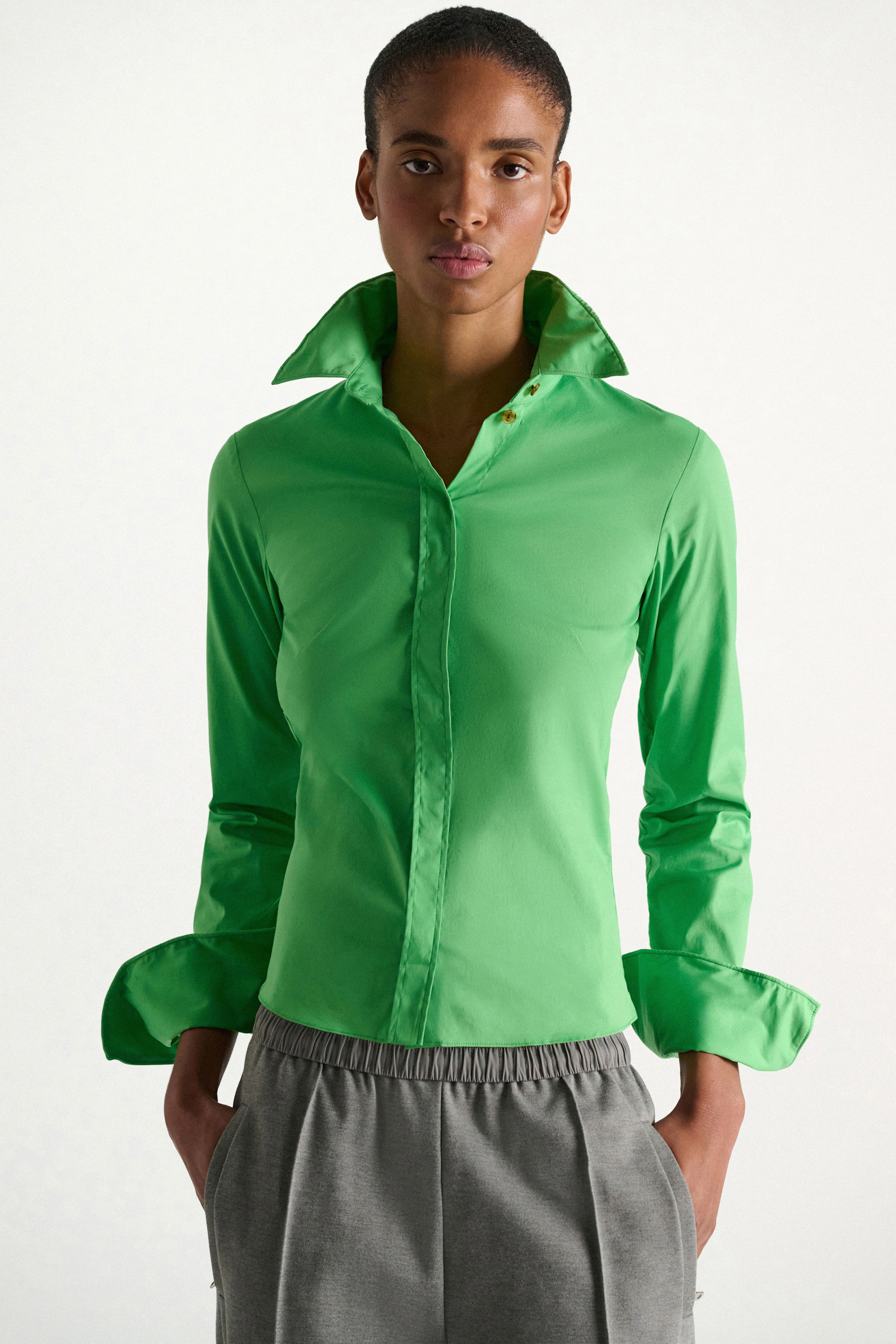 Dorothee Schumacher Bluse aus Easycare Popeline mit hohem Stretchanteil wasabi