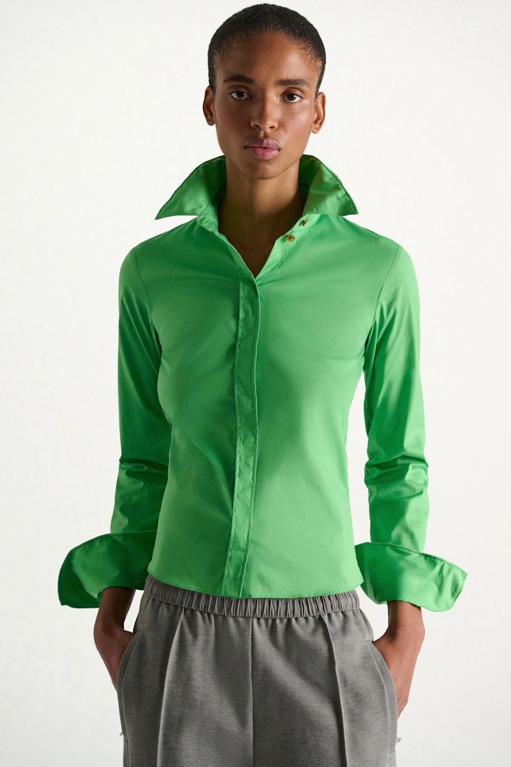 Dorothee Schumacher Bluse aus Easycare Popeline mit hohem Stretchanteil wasabi