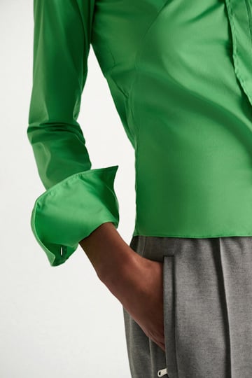 Dorothee Schumacher Bluse aus Easycare Popeline mit hohem Stretchanteil wasabi