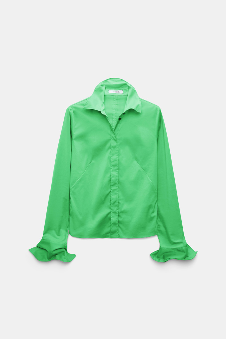 Dorothee Schumacher Bluse aus Easycare Popeline mit hohem Stretchanteil wasabi