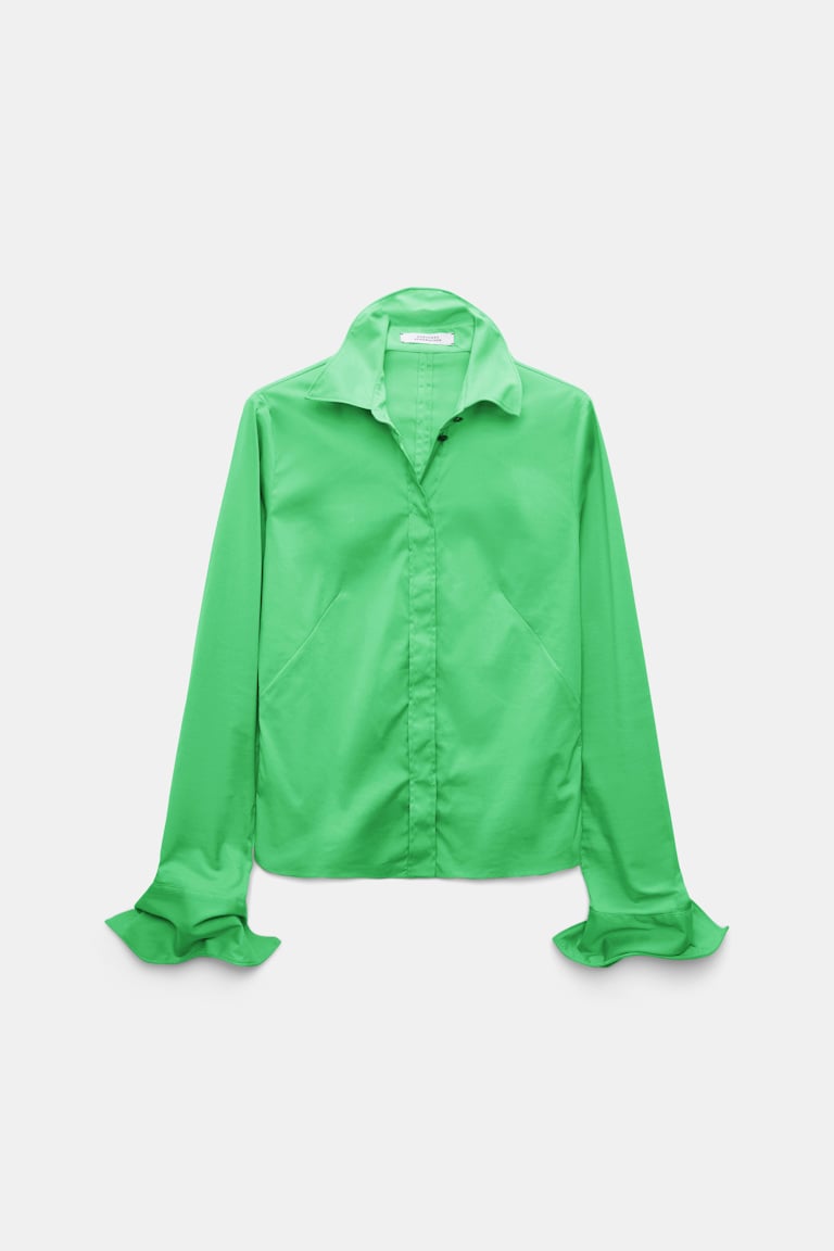 Dorothee Schumacher Bluse aus Easycare Popeline mit hohem Stretchanteil wasabi