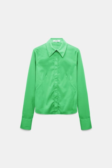 Dorothee Schumacher Bluse aus Easycare Popeline mit hohem Stretchanteil wasabi