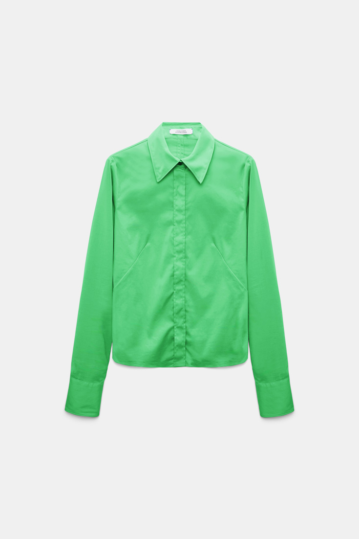 Dorothee Schumacher Bluse aus Easycare Popeline mit hohem Stretchanteil wasabi