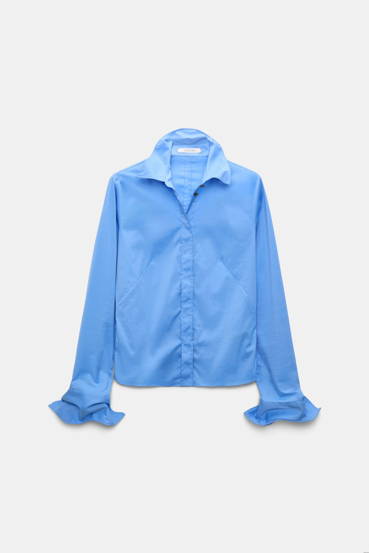 Dorothee Schumacher Bluse aus Easycare Popeline mit hohem Stretchanteil sky blue