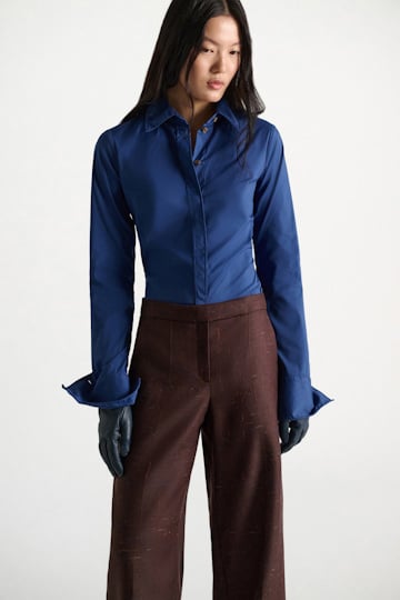 Dorothee Schumacher Bluse aus Easycare Popeline mit hohem Stretchanteil ocean blue