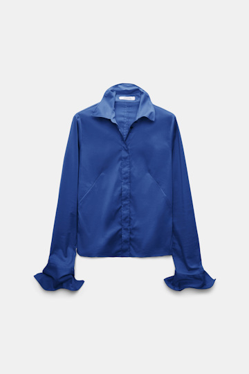 Dorothee Schumacher Bluse aus Easycare Popeline mit hohem Stretchanteil ocean blue