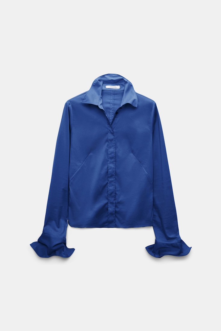 Dorothee Schumacher Bluse aus Easycare Popeline mit hohem Stretchanteil ocean blue