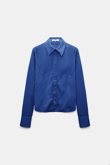 Dorothee Schumacher Bluse aus Easycare Popeline mit hohem Stretchanteil ocean blue