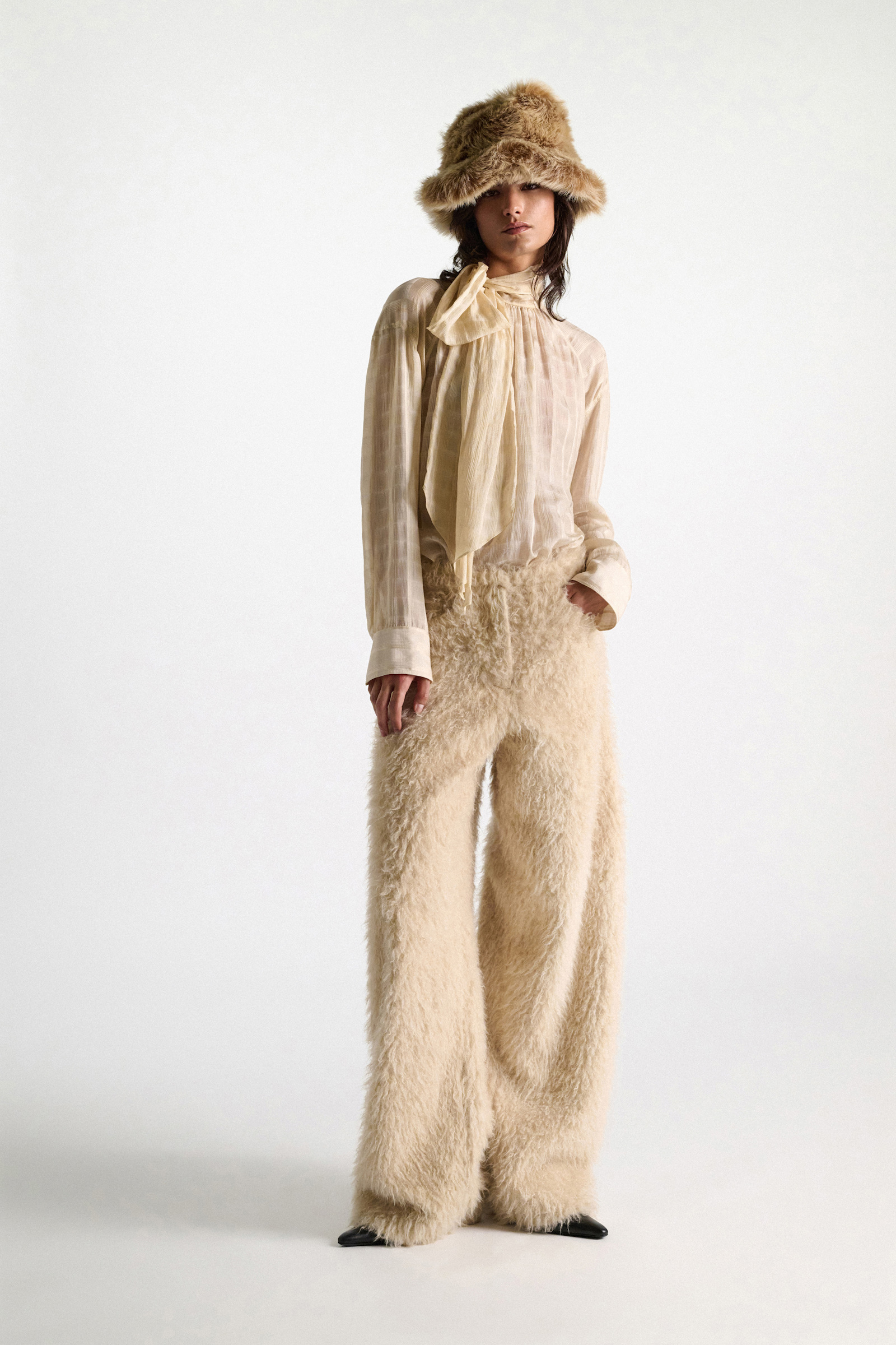 Dorothee Schumacher Semi-sheer cotton-silk check blouse ivory