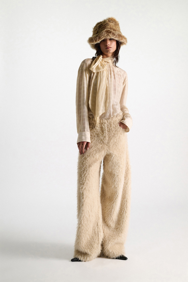 Dorothee Schumacher Semi-sheer cotton-silk check blouse ivory