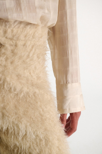 Dorothee Schumacher Semi-sheer cotton-silk check blouse ivory