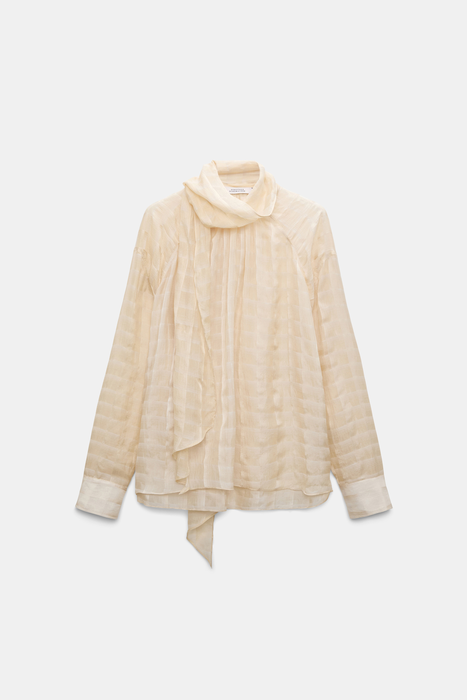 Dorothee Schumacher Semi-sheer cotton-silk check blouse ivory