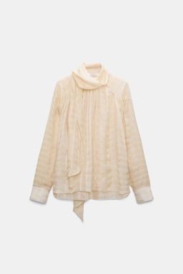 Dorothee Schumacher Semi-sheer cotton-silk check blouse ivory