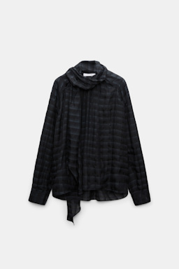 Dorothee Schumacher Karierte Bluse aus halbtransparenter Baumwoll-Seide smoked pearl