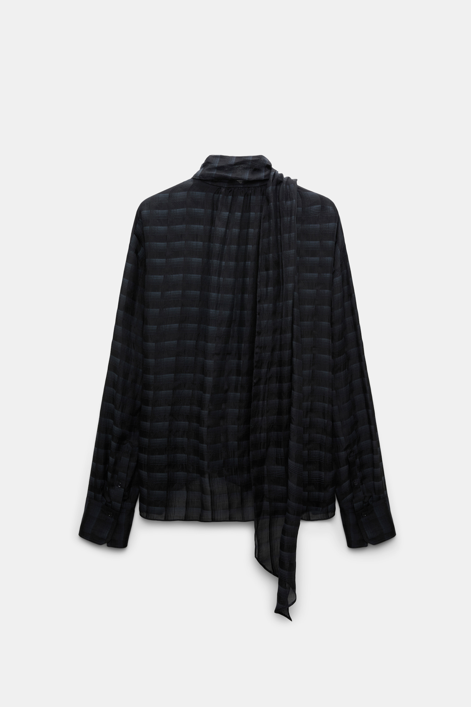 Dorothee Schumacher Semi-sheer cotton-silk check blouse smoked pearl