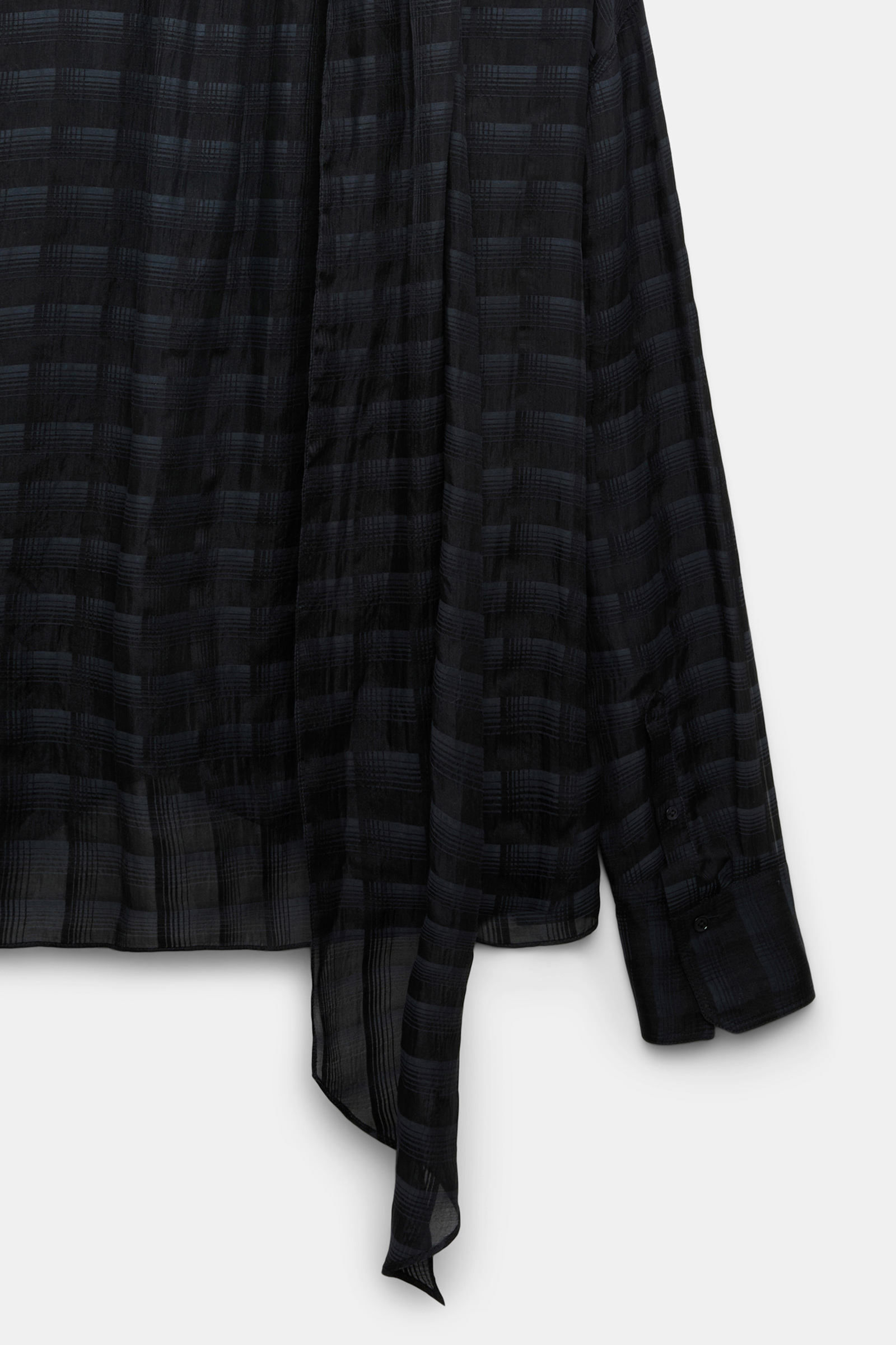 Dorothee Schumacher Semi-sheer cotton-silk check blouse smoked pearl