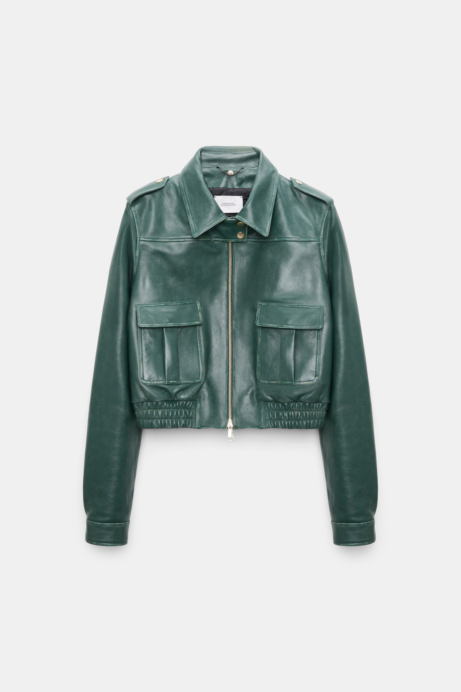 Dorothee Schumacher Pilotenjacke aus Leder deep green Product Detail View