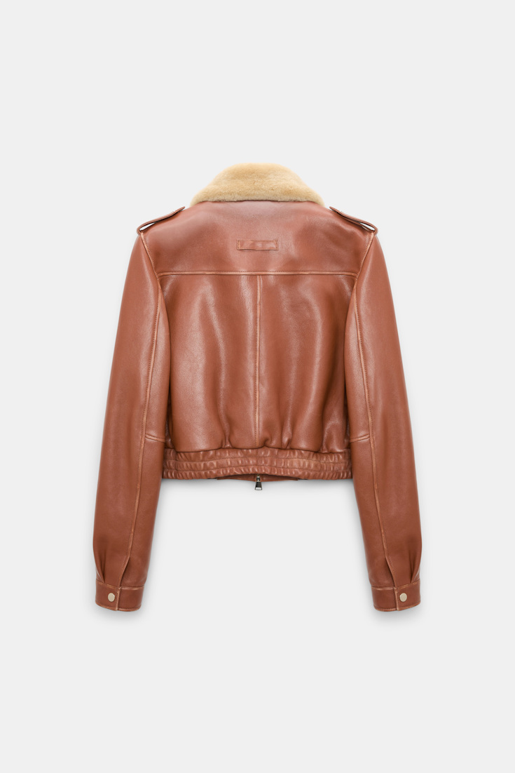 Dorothee Schumacher Pilotenjacke aus Leder cinnamon Product Detail View