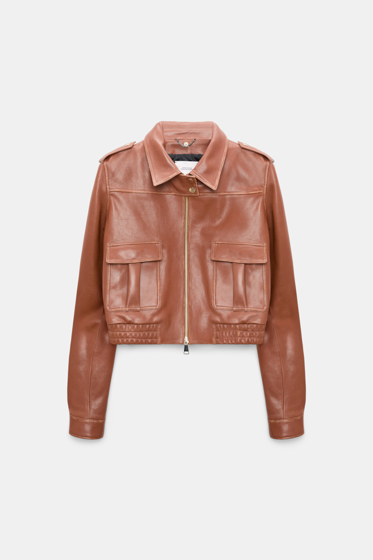 Dorothee Schumacher Pilotenjacke aus Leder cinnamon Product Detail View