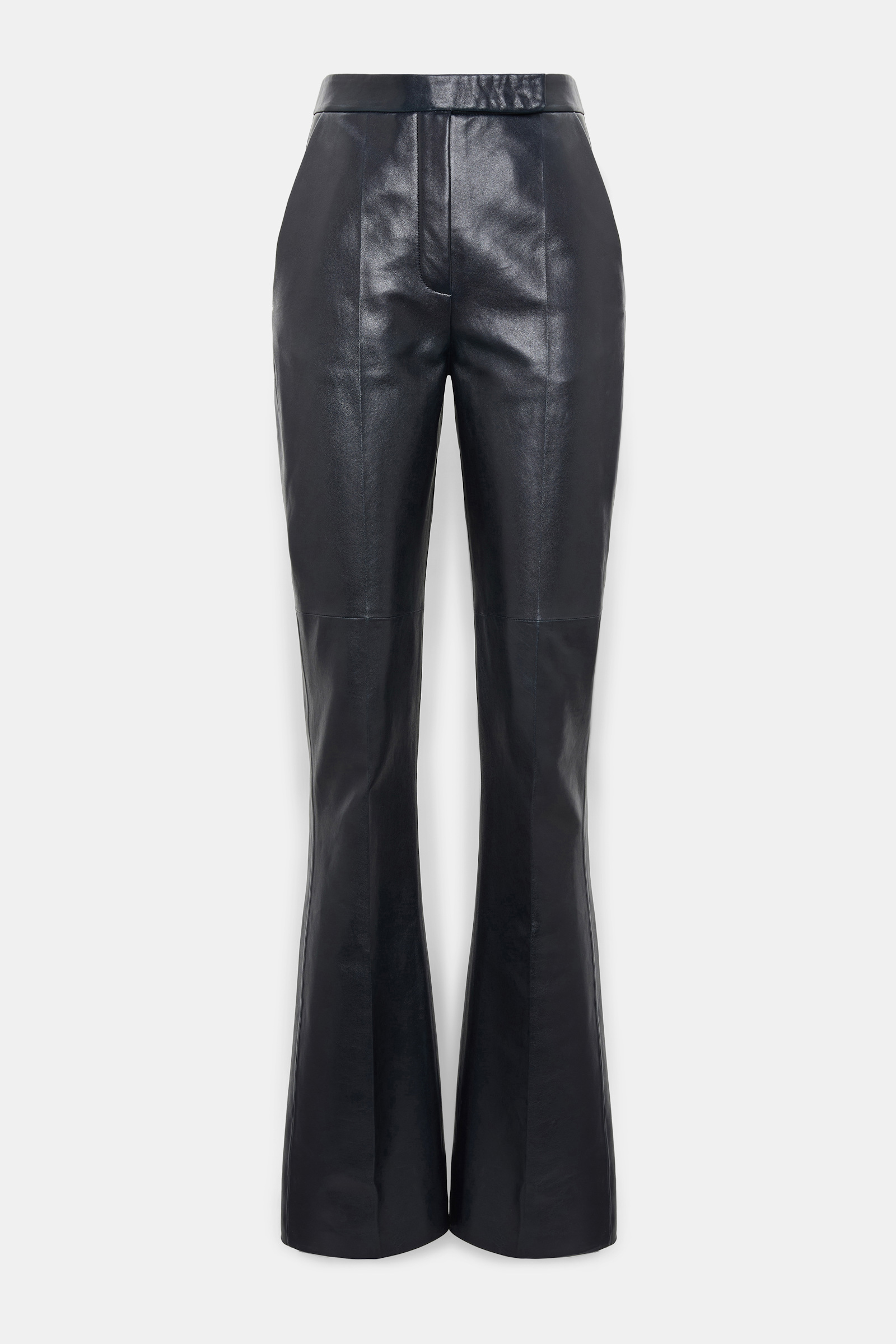 Dorothee Schumacher Long Kickflared Lederhose midnight navy
