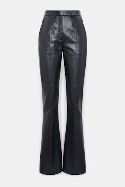 Dorothee Schumacher Full length leather flares midnight navy