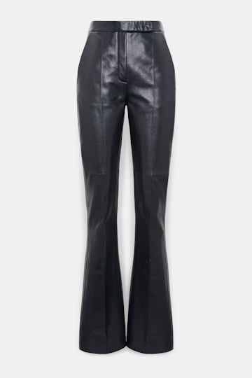Dorothee Schumacher Long Kickflared Lederhose midnight navy