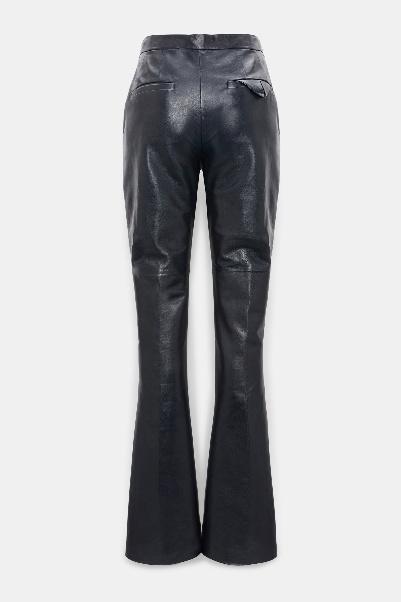 Dorothee Schumacher Long Kickflared Lederhose midnight navy
