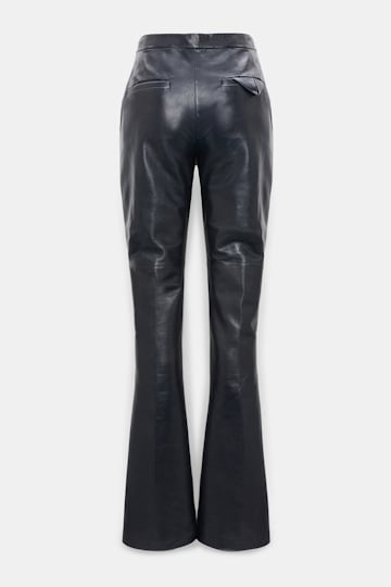Dorothee Schumacher Long Kickflared Lederhose midnight navy