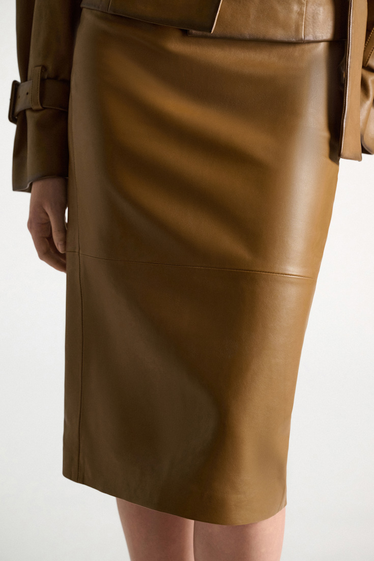 Dorothee Schumacher Leather pencil skirt saffron