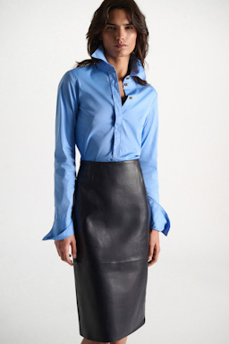 Dorothee Schumacher Pencil-Lederskirt midnight navy